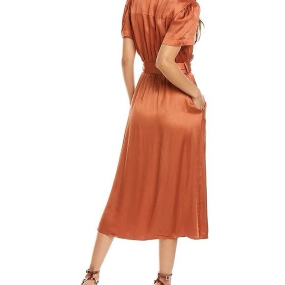 WeWoreWhat Camp Satin Collar Shirt midi Dress Clay NWT 69.00 Size Small - Picture 3 of 7